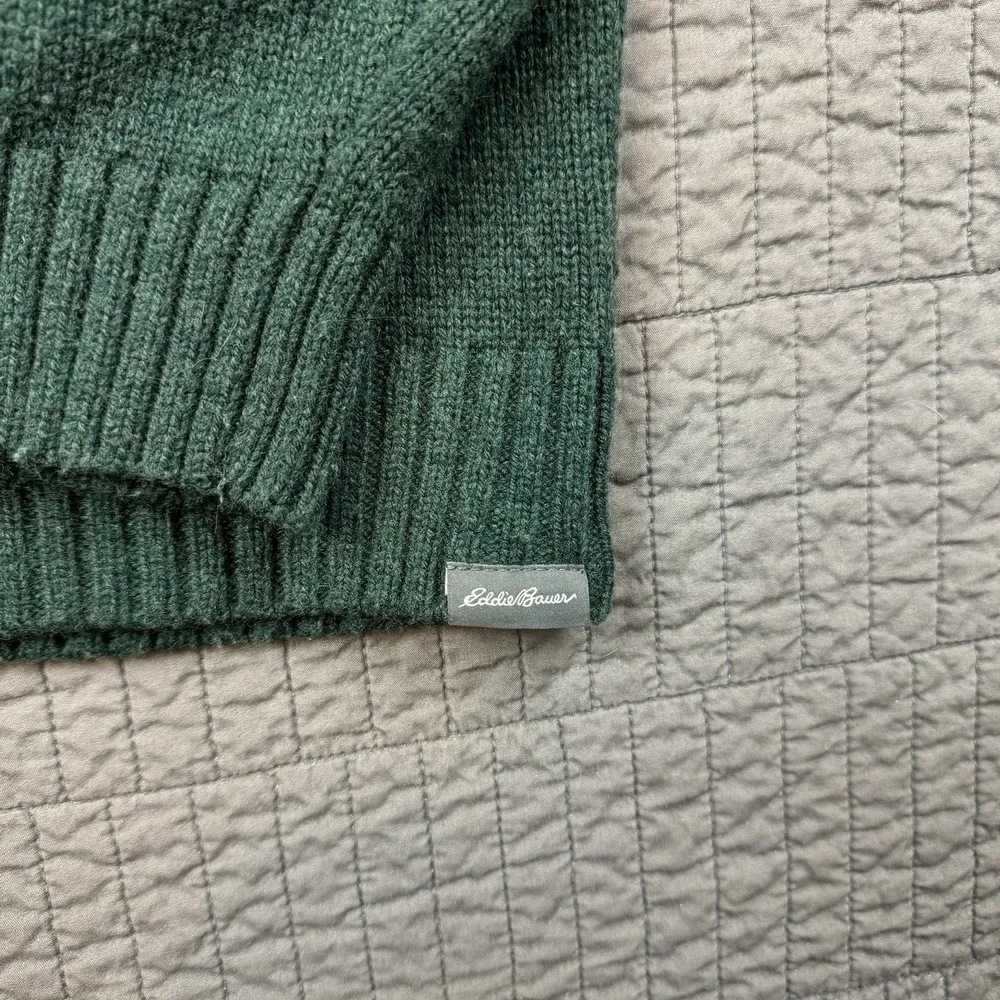Eddie Bauer Sweater Men's XL Tall Green Wool‎ Blend Nordic Fair Isle Fisherman - Picture 3 of 10